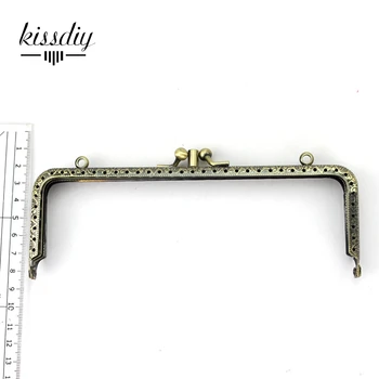 KISSDIY 10pcs 18cm de bronce Antiguo de Metal Bolso Doble del Marco beso cierre de la Manija de la Bolsa Artesanal de la fabricación de bolsas, coser, accesorio de hardware