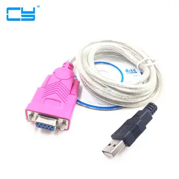 Usb Rs232 Hembra cable3FT USB 2.0 a DB9 hembra puerto serie hoyos 9 hoyos COM Ordenador cable de 1m de Nuevo con el CD del controlador de Whoesale