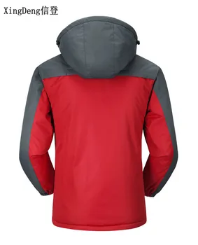 XingDeng 2018 Nueva gruesas Chaquetas ropa impermeable con Capucha Casual Deportivo de los Hombres de la Moda de Prendas Windstopper Abrigo de gran tamaño