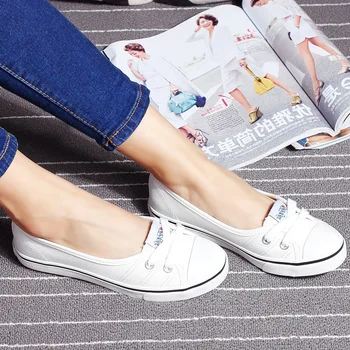 LAKESHI de Verano de las Mujeres Flats, Zapatos de Moda Zapatos de Lona Zapatos de las Mujeres Transpirable Zapatos Planos coreano Marea a los Estudiantes Establecer Pedal