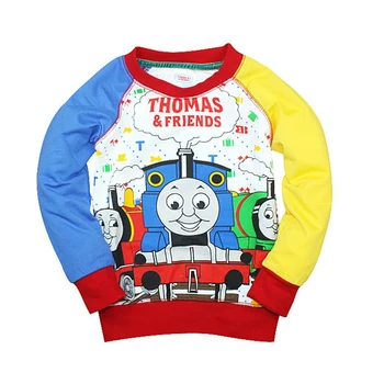 Thomas y sus amigos' de los niños ropa de chicos de top de algodón de manga larga tocando fondo camisa casual suéter con capucha de la sudadera.