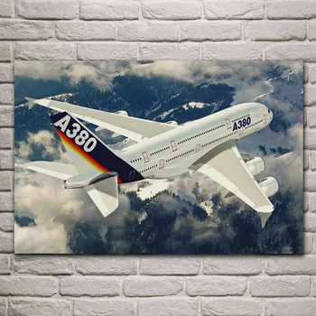 AIRBUS A380 super lagest avión de pasajeros sala de estar decoración casera de la pared arte de Decoración de marco de madera y tela de Afiches Impresiones EX343