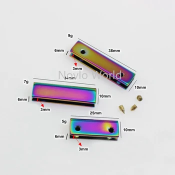 Nolvo Mundo 5-20-100pcs 4 tamaño de arco iris 2.5-3.4-3.5-3.8 cm de Borde de Metal de ajuste de los tornillos para los bolsos bolso del bolso de la aleta de borde de metales