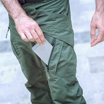 IX9 de la Ciudad de Táctica Militar Pantalones de los Hombres de SWAT de Combate del Ejército de los Pantalones de los Hombres Muchos Bolsillos del Impermeable y Resistente al Desgaste Casual Pantalones de Carga