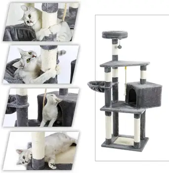 De lujo de Gato de escalada marco de Árbol con Sisal Cubierto de Arañar Puestos de Gato de la Torre de Muebles Kitty Actividad de Centro de Juego del Gatito de la Casa