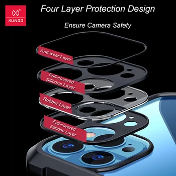 Xundd Caso Para el iPhone 12 Pro Max Caso de Protección Transparente, a prueba de Golpes Equipada Caso De iPhone12 Pro Max 5.4 6.1 6.7 Cubierta