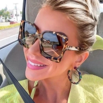 XaYbZc de la Moda de las Mujeres de gran tamaño Gafas de sol de Marca de Diseñador de Plástico Hembra Gran Marco de Gradiente de Gafas de Sol UV400 gafas de sol de mujer