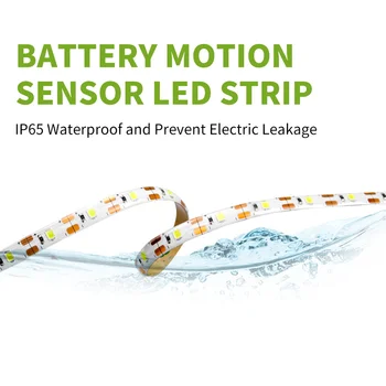 USB LED de Luz de Tira del Interior del Sensor de Movimiento PIR Detector Flexible de la Cinta de 5V LED Impermeable de la Lámpara de 1M 2M 3M 2835 SMD 4AAA la Energía de la Batería