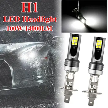 H1 LED Luz de Niebla Faros de Kits de 100W 14000LM de Alta Potencia de las Bombillas 6000K Blanco Lámparas de Envío de la Gota