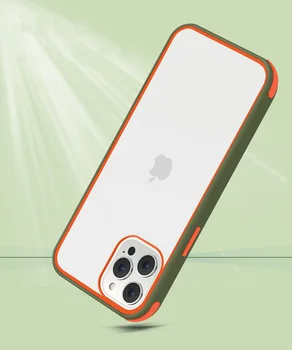 Caja del teléfono Para el iPhone 12 11 Pro Max X Xs MAX XR a prueba de Choques de la Armadura Transparente de la Cámara de Protección de Airbag Color Caramelo Caso de la Cubierta