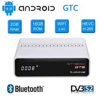 Android 6.0 Smart Tv box GTMEDIA GTS DVB-S/S2, construido en 2.4 G wifi Bluetooth 4.0 4K Tv vía Satélite receptor con la tienda de Google YouTud