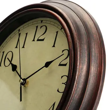 12 Pulgadas Ronda Clásico Reloj Retro No Tictac De Cuarzo Reloj De Pared Decorativos