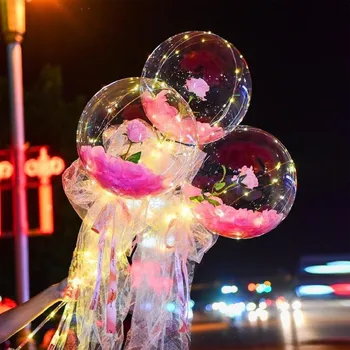 25# Led Luminoso Globo-rose Bouquet de Bricolaje Producto Innovador de los Globos de san Valentín, Día de la fiesta de Regalos de la Fiesta de Cumpleaños de la Boda Decoración
