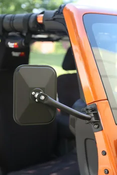 Un Par de Espejos Para el Jeep Wrangler Vista Lateral de la Puerta de Espejo para Jeep Wrangler JK CJ Safari Espejo Negro con Textura Para JK Espejos Laterales