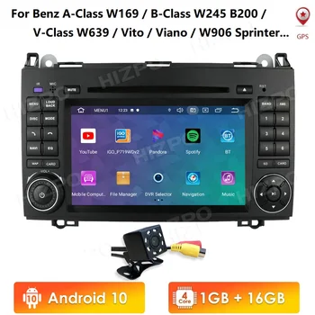 4G Coche reproductor Multimedia Android 10 2Din GPS Autoradio Para Mercedes/Benz Clase a W169/Clase B W245/V-Clase W639 1G de RAM