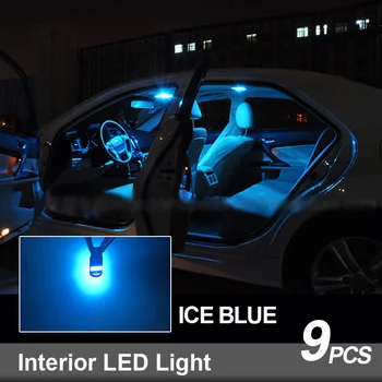 9 Bombillas LED Blanco Coche de la Lectura de la Luz de Techo Interior Kit de Ajuste Para los años 2013 y 2016 2017 2018 Hyundai Santa Fe Tronco de la Placa de la Licencia de la Lámpara