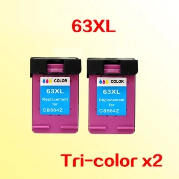 2x Para hp63 63xl de color, cartucho de tinta compatible para 63 Officejet 3830 4650 4652 4652 ENVIDIA 4516 4512 4520 4522
