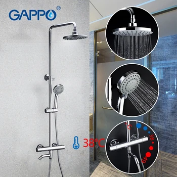 GAPPO Grifos de la Ducha termostático de baño mezclador de la ducha del grifo de la ducha de baño grifo montado en la pared de lluvia grifo mezclador conjunto de ducha
