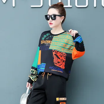 Max LuLu 2020 Primavera Coreana De La Moda De Las Señoras De Suelta De Dos Piezas Conjuntos Para Mujer De Patchwork Impreso Trajes Casual Tops De Gran Tamaño Y Pantalones De