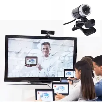 1080P USB2.0 de la cámara web De 360 Grados de Vídeo Digital Webcam con Micrófono Clip de Imagen CMOS para PC de la Computadora Portátil de Escritorio Caja de TV