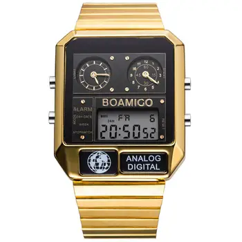 BOAMIGO parte superior de la marca de lujo de los hombres relojes de los deportes del hombre de la moda digital LED impermeable relojes de cuarzo relojes de pulsera relogio masculino