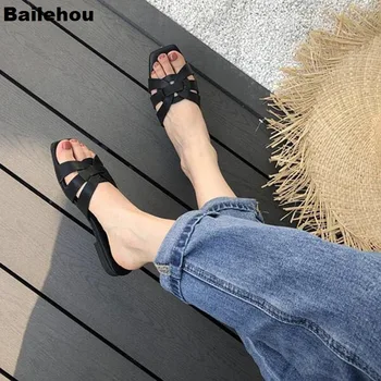 Bailehou 2019 Nuevo Plano Casual Zapatillas Diario De Playa De Verano Chanclas De Vacaciones Sandalia De La Marca De Calzado De La Diapositiva Al Aire Libre Zapatillas Mujer