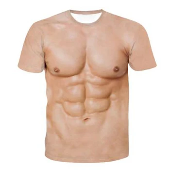Nuevo hombre del músculo impreso en 3D T-shirt cuello redondo manga corta camiseta de los hombres casual camiseta tops