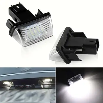 2Pcs 12V LED Número de Licencia de la Luz de la Placa de la Lámpara Para Peugeot 206 207 306 307 406 407 Para Citroen C3 C4 C5 Licencia de alquiler de Coches Luz de la Placa de