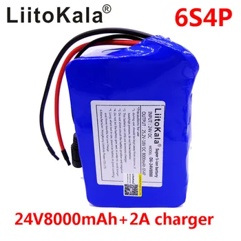 LiitoKala 24v 8Ah de litio esooter de la batería de 24v 10Ah batería de li-ion para sillas de ruedas paquete de batería de CC para 250w motor eléctrico bicicleta + 2A