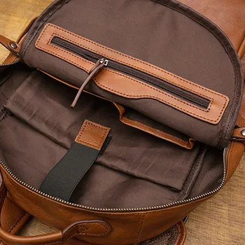 AETOO hechos a Mano mochila de cuero para hombres, sencillo y cómodo de curtido vegetal mochila de cuero, cuero de ocio bolsa de viaje