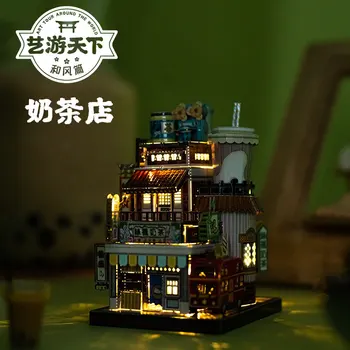 Arte Modelo de MU de Metales 3D Puzzle Tour de Arte de Japón Té con Leche edificio de la Tienda modelo de KITS de Armar Rompecabezas de Regalo Juguetes Para los Niños