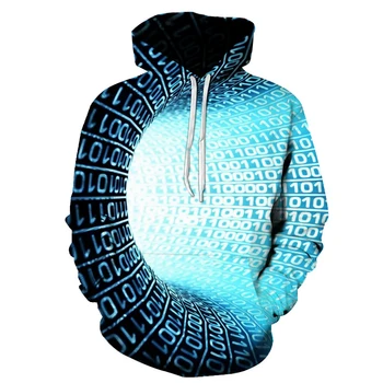 Patrón geométrico de los hombres de la impresión en 3D hoodeds sudadera creativo de la moda casual con capucha otoño y el invierno de la moda con capucha jersey