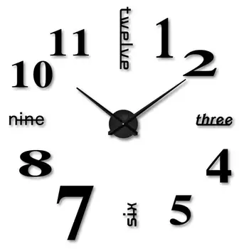 Acrílico Moderno Reloj de Pared BRICOLAJE 3D Espejo de la Superficie de la etiqueta Engomada del Hogar Decoración de la Oficina 11.3