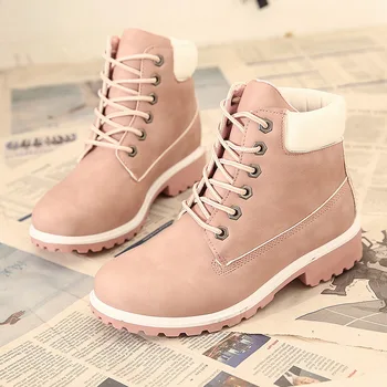 2020 Otoño Invierno Zapatos de las Mujeres de la Felpa de la Nieve de Arranque Talón de la Moda de Mantener Caliente de las Mujeres Botas de Mujer Talla 36-42 de Tobillo Botas de color Rosa
