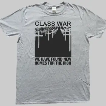 Guerra de clases Anarco Punk Anti Capitalismo Demostración de Protesta Camiseta Gris S 3Xl