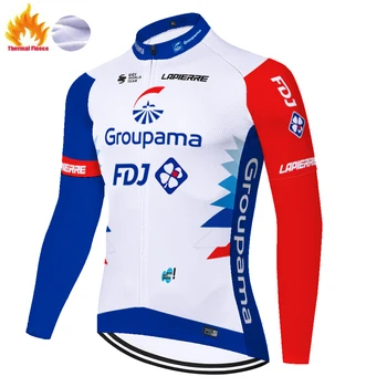 Invierno FDJ equipo de pro Térmico de Lana jersey de ciclismo manga larga de ciclismo ropa de Moto camisetas mtb camiseta de Bicicletas ropa hombre