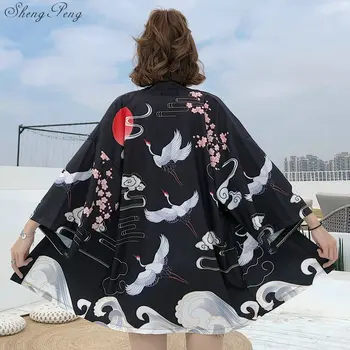 Kimono las Mujeres Japonesas Yukata femenina de las Mujeres de Asia Ropa Kimono Chaqueta de la Camisa de las Mujeres Japonesas Tradicionales Kimonos Haori D002