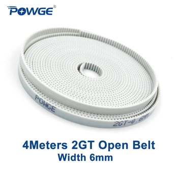 POWGE 4Meters de la PU 2 GT Open Sincrónico de la correa 2 GT-6 ancho de 6 mm de poliuretano Acero GT2 de la correa de distribución, para Pequeñas reacción de la impresora 3D