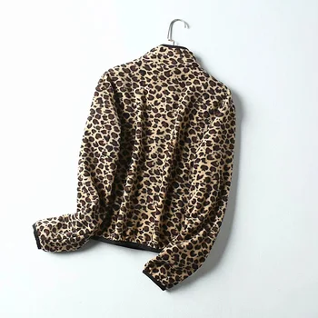 Las mujeres 2020 de la moda de impresión de leopardo suelto sudaderas vintage de manga larga O de cuello de manga larga de mujer 