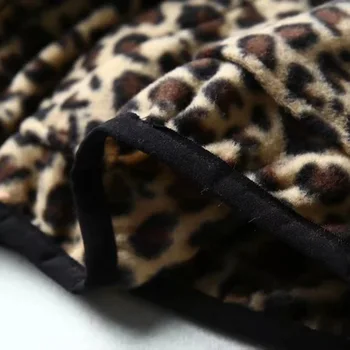 Las mujeres 2020 de la moda de impresión de leopardo suelto sudaderas vintage de manga larga O de cuello de manga larga de mujer 