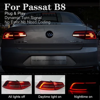 Coche Estilo LED de luz trasera para VW Passat B8 Luces de Cola 2016-2019 Luz trasera LED DRL Dinámico de la Señal de Giro LED Inversa Antiniebla Trasera