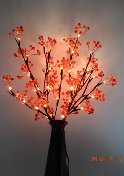 48 L/60 L LED Rojo Berry Rama de la Lámpara Jarrón Floral Luces de la Casa, Jardín de Escritorio de Parte de la Decoración de Fiestas de Cumpleaños Regalo de la Flor de la Rama de la Luz