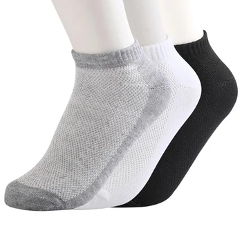 5 Pares de los Hombres Calcetines de Algodón de Verano Transpirable Invisible Barco Calcetines Antideslizantes Mocasines de Tobillo de Corte Bajo Calcetín Corto Masculino de Sox para los Zapatos