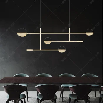 Posmoderno minimalista led de iluminación de la lámpara Nórdicos restaurante mesa de comedor lámpara de araña de lujo del dormitorio de la barra de la decoración de la tabla de la lámpara