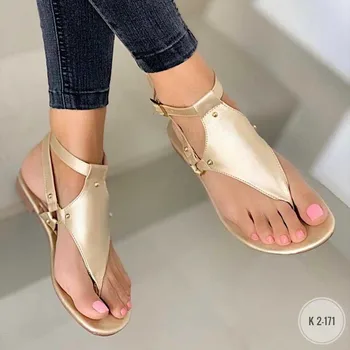 Verano de las Mujeres Sandalias 2021 de la Moda de diamante de imitación en la parte Inferior de Grasa Femenina Clip de Dedo del pie Zapatos al aire libre de la Playa de las Señoras Sandalias de Mujer Nueva