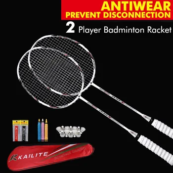 2 Piezas 4U G5 80 g de Fibra de Carbono Raqueta de Bádminton Profesional de Carbono de Badminton Raqueta de 22 a 28 LBS