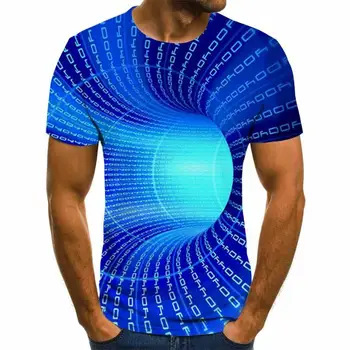 Verano en Tres dimensiones 3D vórtice de camiseta de los Hombres de las Mujeres de la Moda 3D Camiseta de Manga Corta de Harajuku Hip Hop Linda Camiseta
