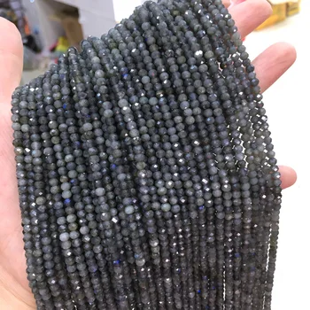 La Piedra Natural Facetas Dispersos de bolas Flash de Piedra pequeñas Perlas para la Joyería DIY del Collar de la Pulsera de los Accesorios de tamaño 3x4mm