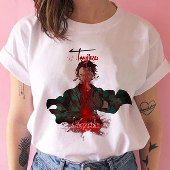 Moda Camisetas Demon Blade Slayer Impresión de la Chica de la Camiseta de Harajuku Más el Tamaño de Ropa de Mujer Tops T-Shirt Causal O-cuello de la Mujer T-shirt