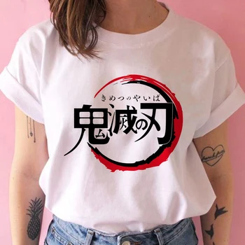 Moda Camisetas Demon Blade Slayer Impresión de la Chica de la Camiseta de Harajuku Más el Tamaño de Ropa de Mujer Tops T-Shirt Causal O-cuello de la Mujer T-shirt
